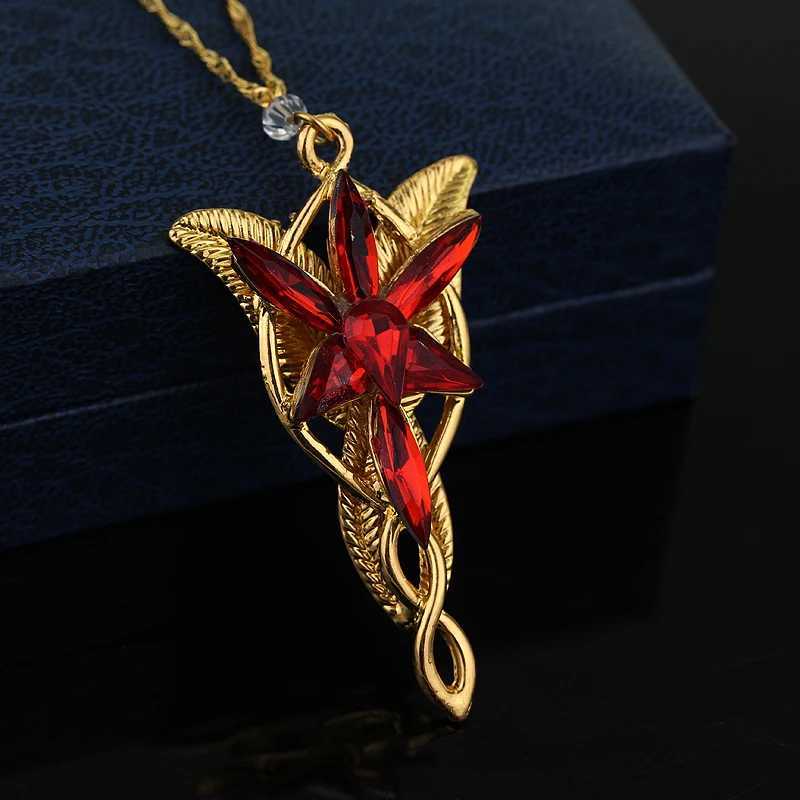 Lord Rings Arwen Evenstar Necklace The Elves Princess Fashion Crystal Cubic Zirconia Stone Pendant For Women Wedding Gifts V250625