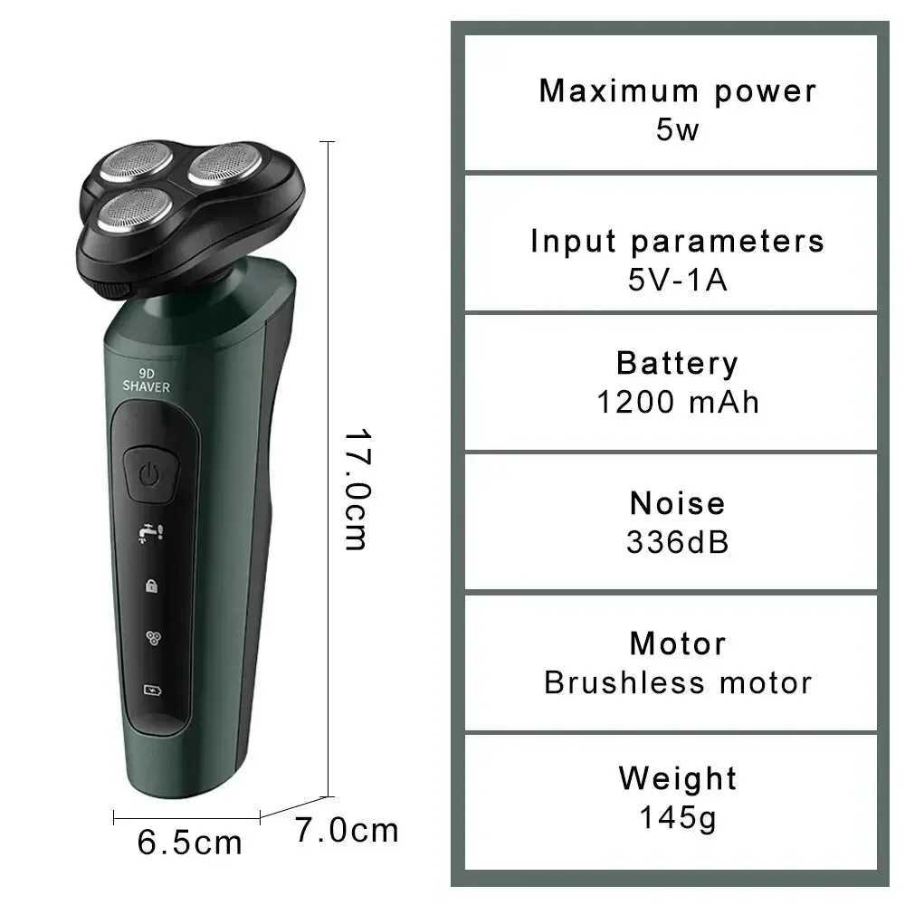 Electric Razor For Men Intelligent Wet Dry Beard Shaving Trimmer Razor Shaver Electric Beard Remover ABS Rechargeable Trimmer W250625