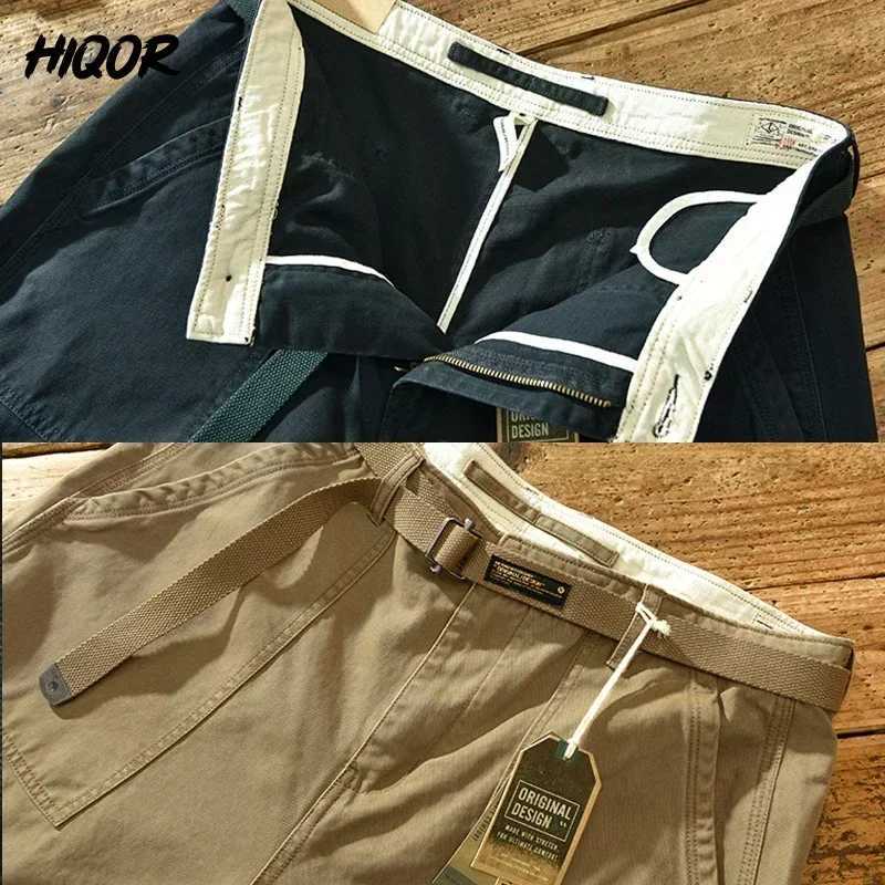 HIQOR Brand Mens 100% Cotton Casual Pants 2025 Loose Trousers For Men Baggy Work Pants Plus Size 38 Cargo Pants Y2k Pants Man X250625