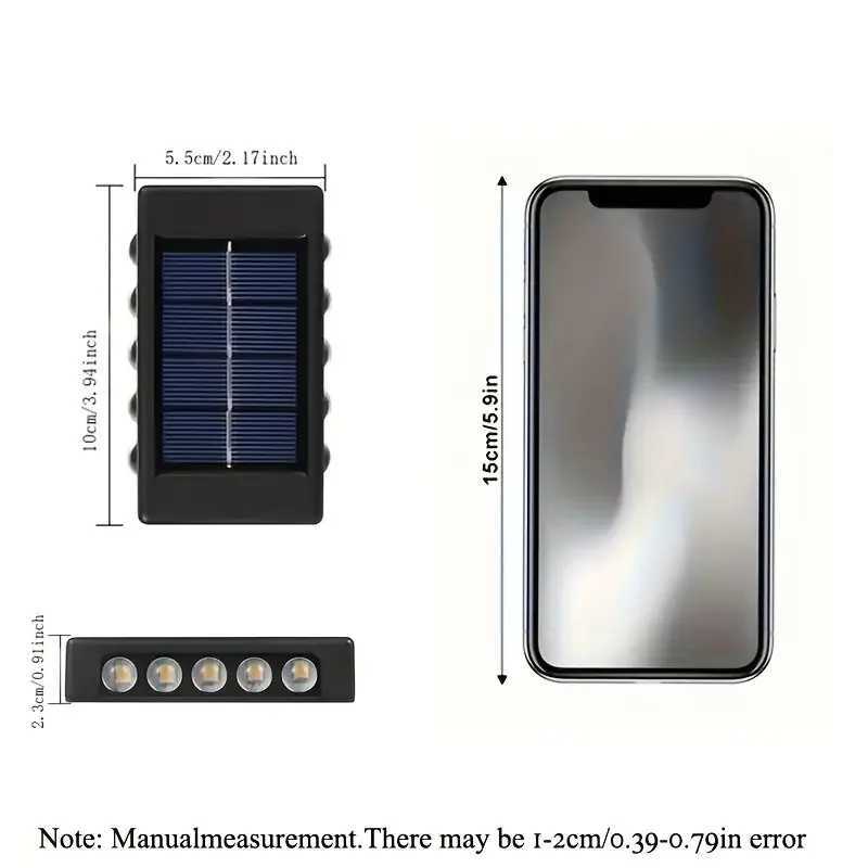 Solar Lights Outdoor Waterproof Atmosphere Wall Lamp Up and Down Luminous Lighting for Garden Yard Street Balcony Terrace DecorXJ250624