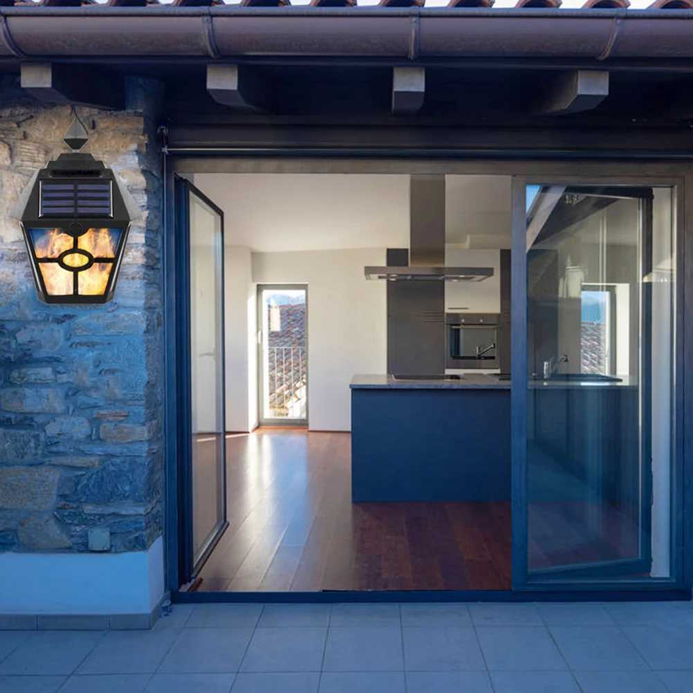 Waterproof Solar Lights Flame Torch LED Lamp Yard Art Light Garden Decoration Wall Waterproof Emergency Street Security LampXJ250624