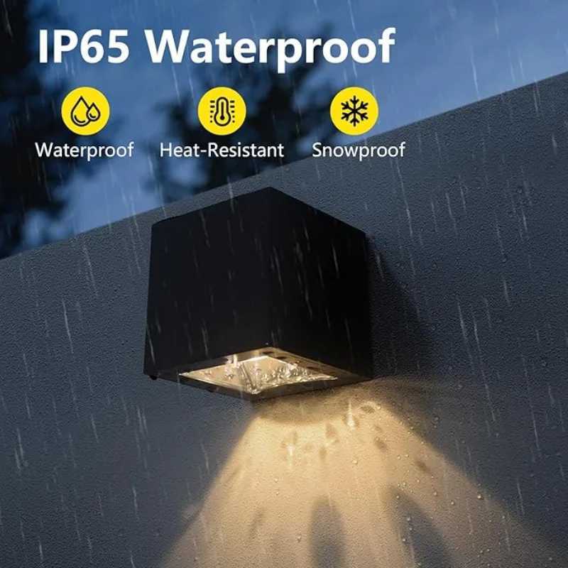 1/2/3/4PCS Outdoor Solar Wall Lights Fence Lights IP65 Waterproof with Warm White and RGB Mode Suitable for Courtyard GardensXJ250624