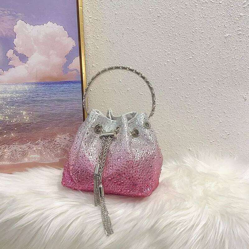 Fashionable Mini Exquisite Pleated With Shiny Color Dias Polka Dots, Niche High-End Feel, And Crossbody Bag