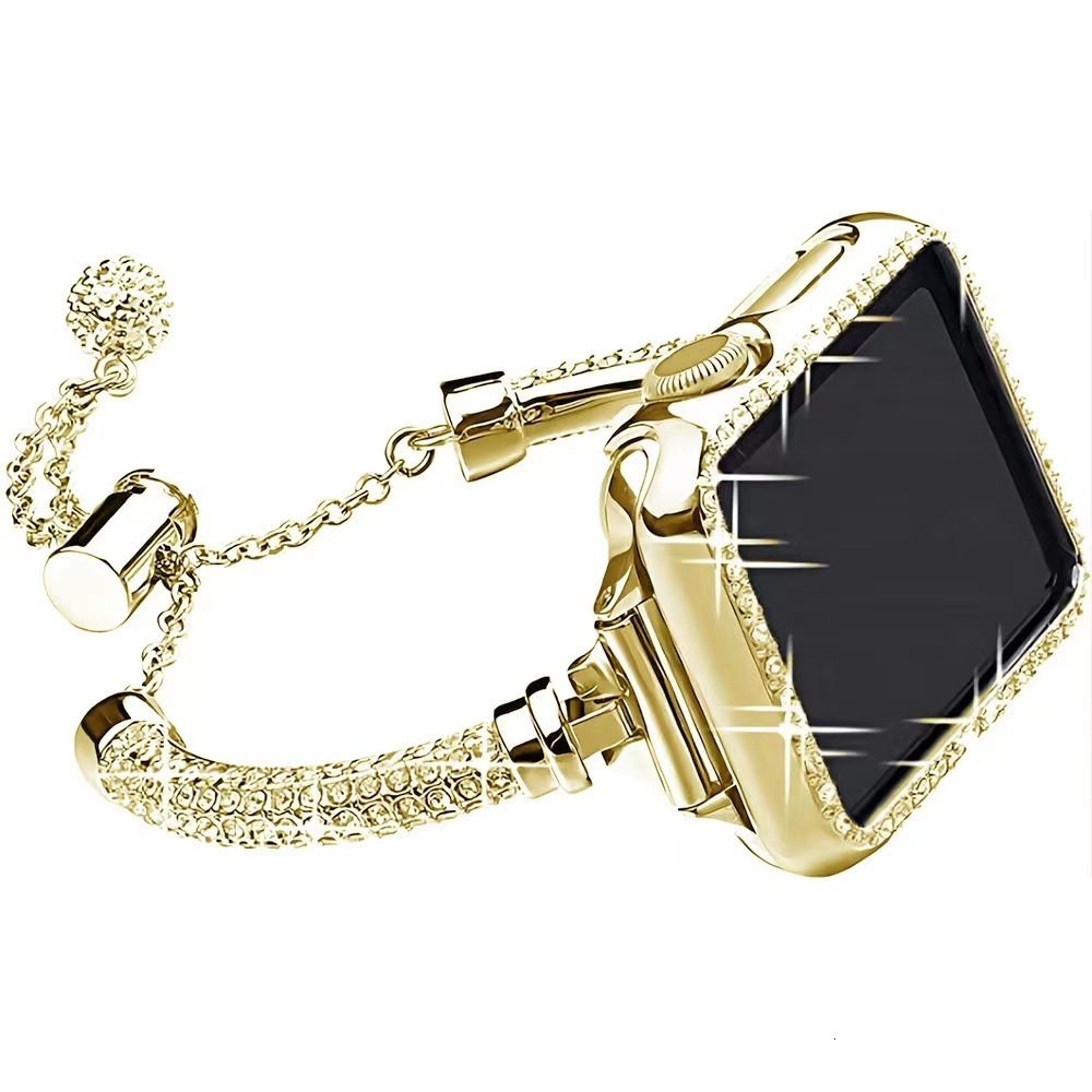 Luxury Premium Design Diamond Inlaid Metal Bracelet Watch Band for Apple Watch SE Series 1-10