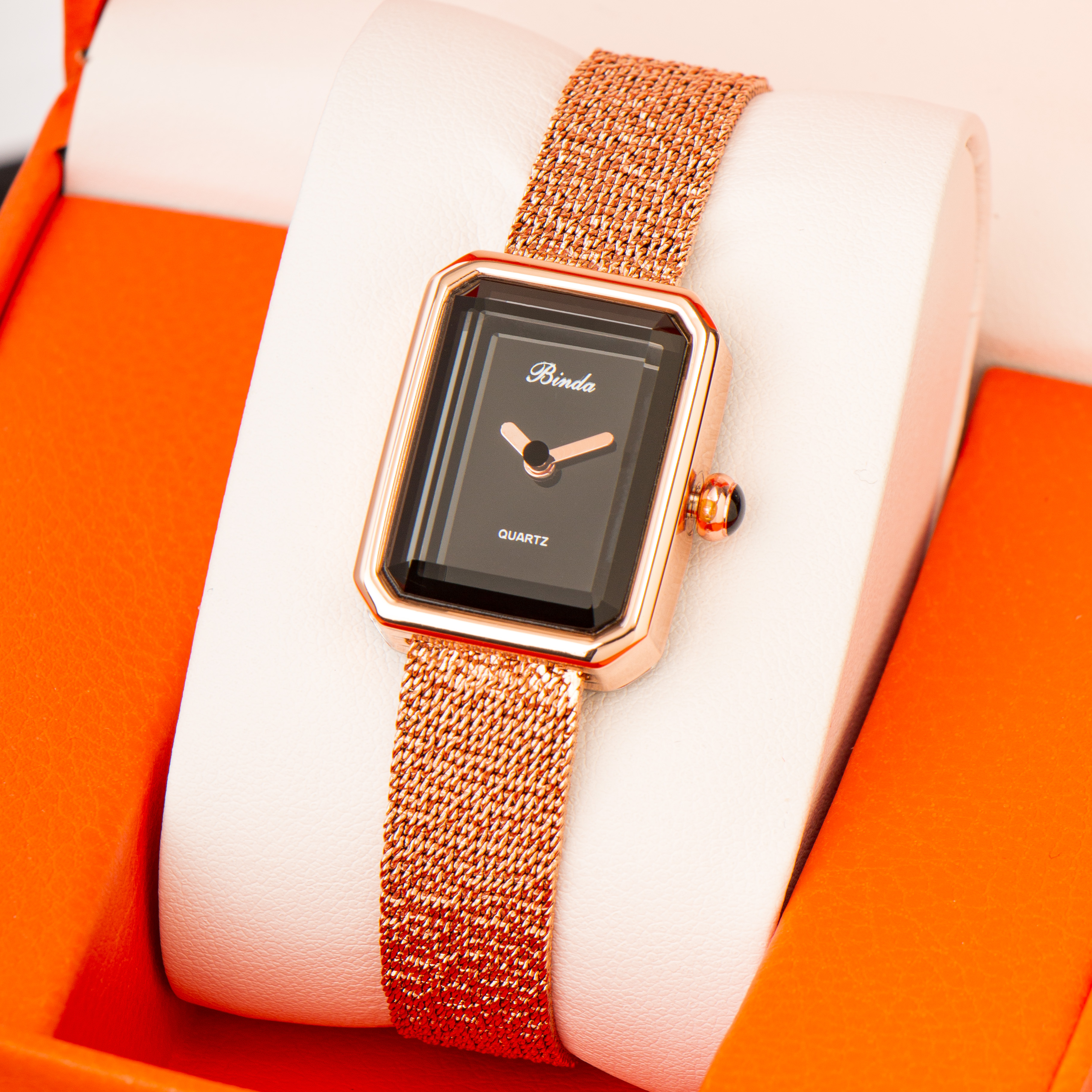 Elegant Quartz Ladies' Watch with Rectangular Face & Stainless Steel Bracelet