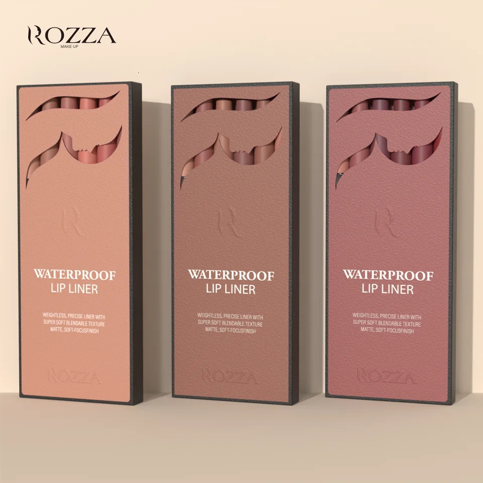 Rozza Waterproof Lip Liner Pencil Set Weightless Precise Liner with Super Soft Blendable Texture Matte Soft 250625