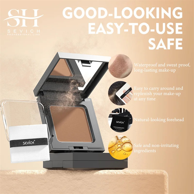 Sevich 5 Colors 12g Hair Shadow Powder Waterproof Hairline Edge Control Powder Root Cover Up Dark Brown Hair Concealer With Puff 250625