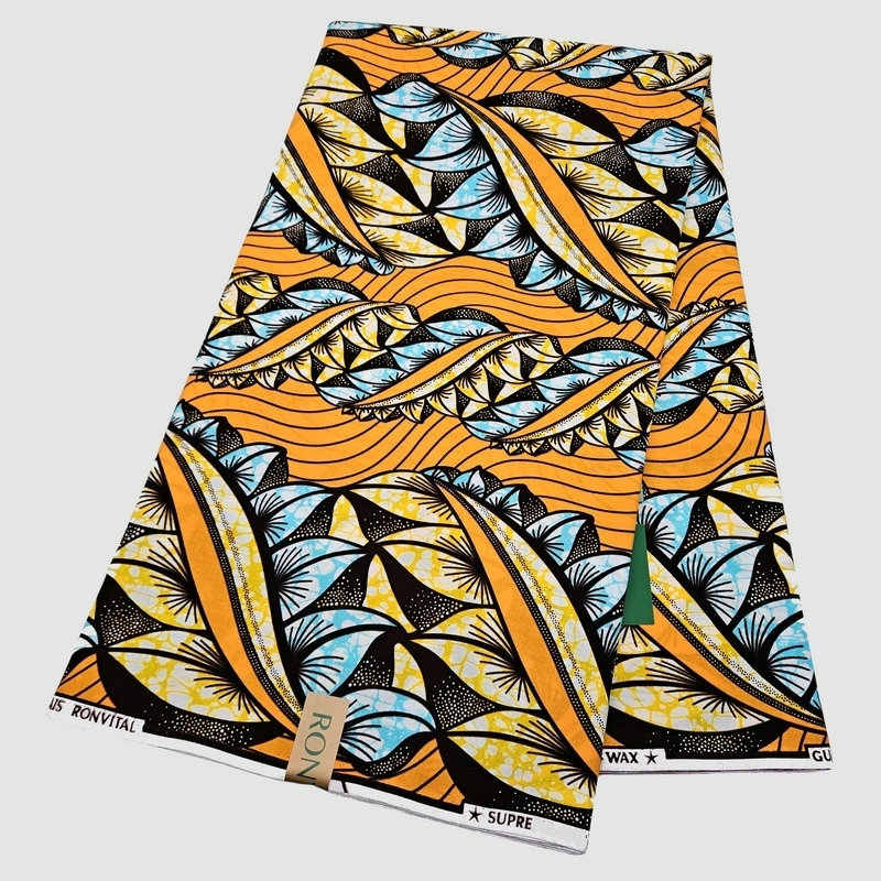 Fashionable Super Dutch Wax Hollandaise Printed Fabric, 100% Cotton Material, soft and comfortable, 6 Yards Per Piece