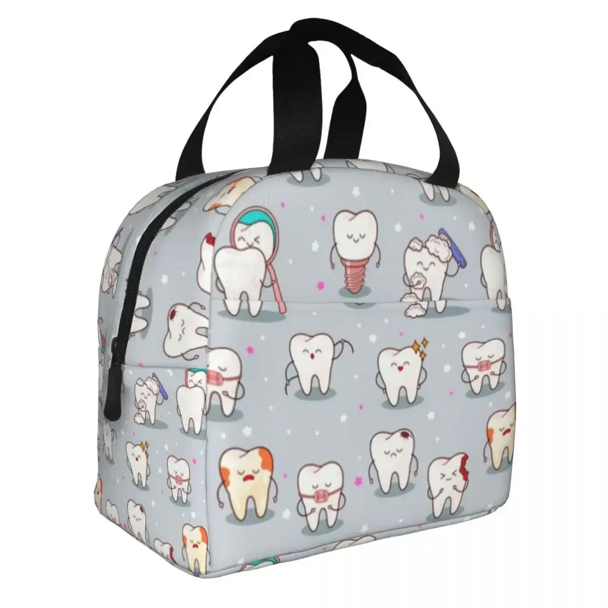 Cute Teeth Baby Lunch Bag for Women Men Thermal Cooler Insulated Dentist Lunch Box for Children School 250624