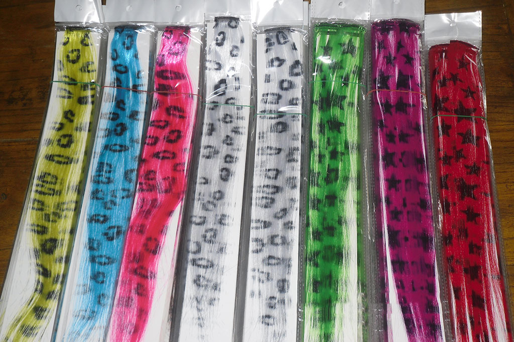 LeeWin Straight Printed Color Clip in Hair Extension,Leopard Print,12pcs/Set Clip on Hair for Kids,Kids Hair Extensions Suit for Woman Girls