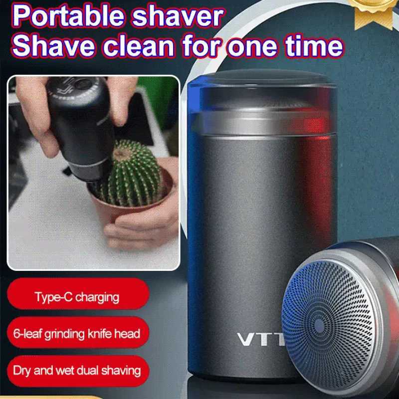 Mini Electric Shaver Portable Double Heads Quick Cleaning Type-C Rechargeable Razor Business Travel Waterproof Small Razor Machine W250625