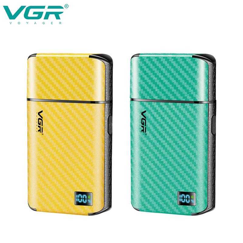 VGR Mens Shaver High Speed Intelligent LCD Digital Display Shaver Blade Sharp Blade USB Charging Whitening Device V-369 W250625