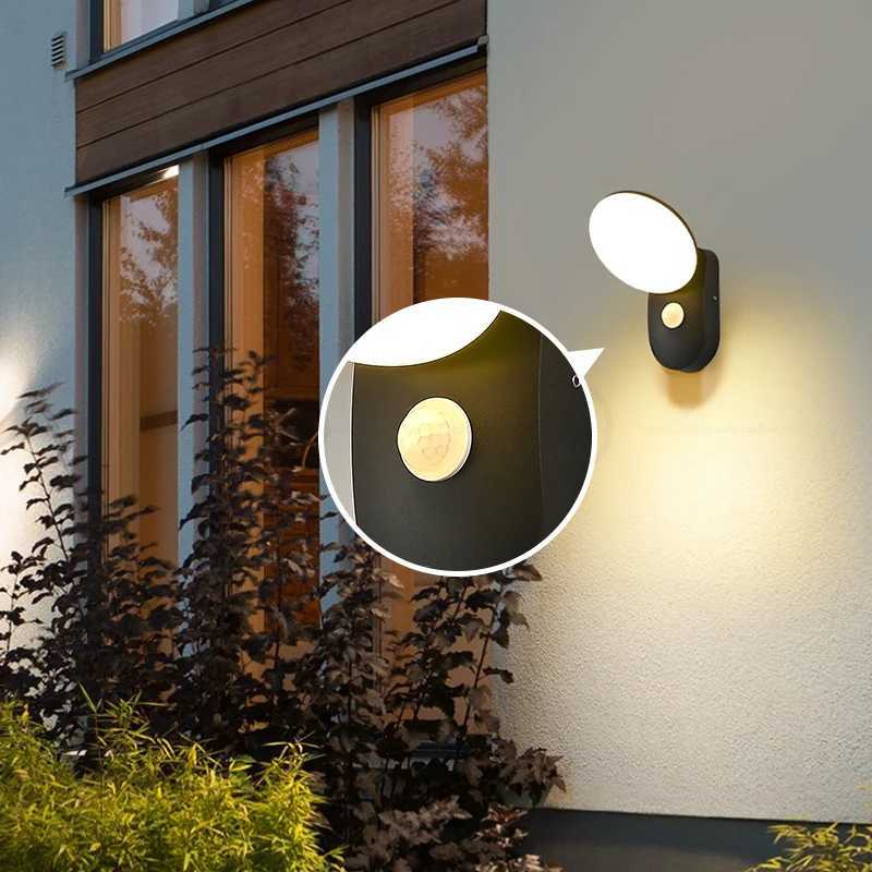 LED Wall Light Outdoor Waterproof LED Light PIR Sensor Outdoor Wall Lamps for Balcony Garden Hotel Aluminum Lighting XJ250624