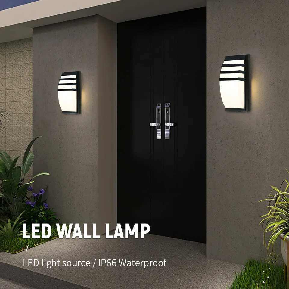 LED Wall Light Lamp AC85-265V Outdoor Lighting Waterproof IP66 Modern Indoor Home Balcony Porch Garden Decoration Wall LED Light XJ250624