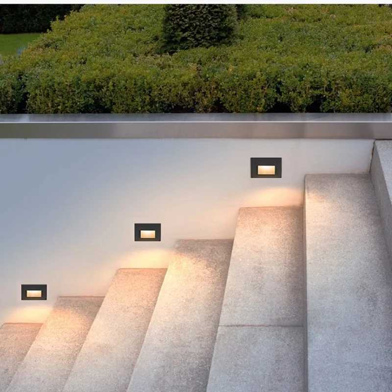 Wall Light 13 LED Stair Light with Wall Lamp Down Embedded Box Aluminum Step Lights Outdoor LED Footlight Waterproof IP66 XJ250624