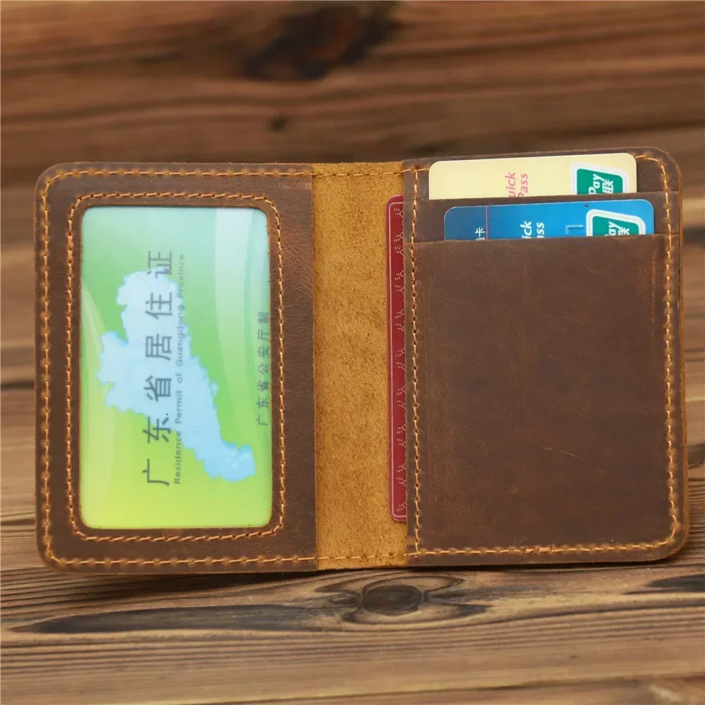 Handcraft Leather Credit Card Holder Vintage Small Wallet for Credit Cards Case and Driver License Vintage Style Gift for Men 250624
