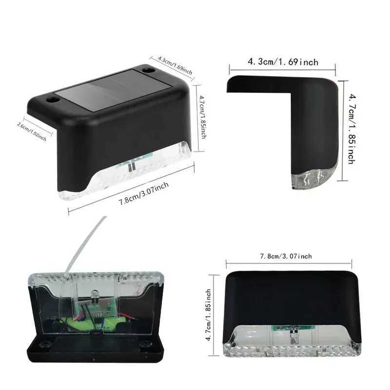 Garden Lights Outdoor Solar LED Light 4Pcs Solar Deck Light Family Light for Deck Step Railing Wall Patio Stair Yard Decoration XJ250624