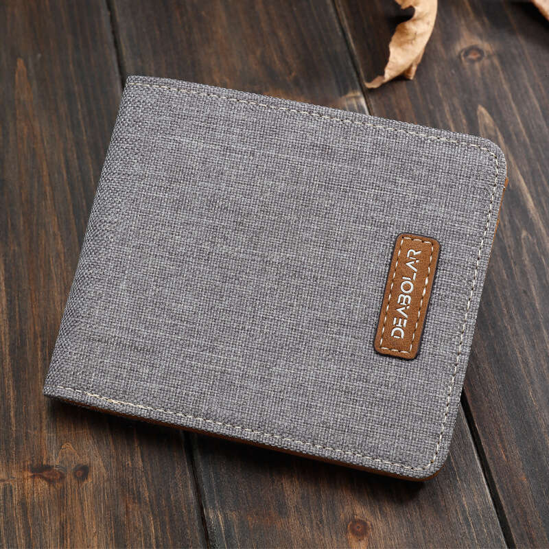 Men's Canvas Short Wallet Korean Style Student Simple Trendy Brand Youth Casual Ultra-thin Coin Purse wallet designer mens wallet