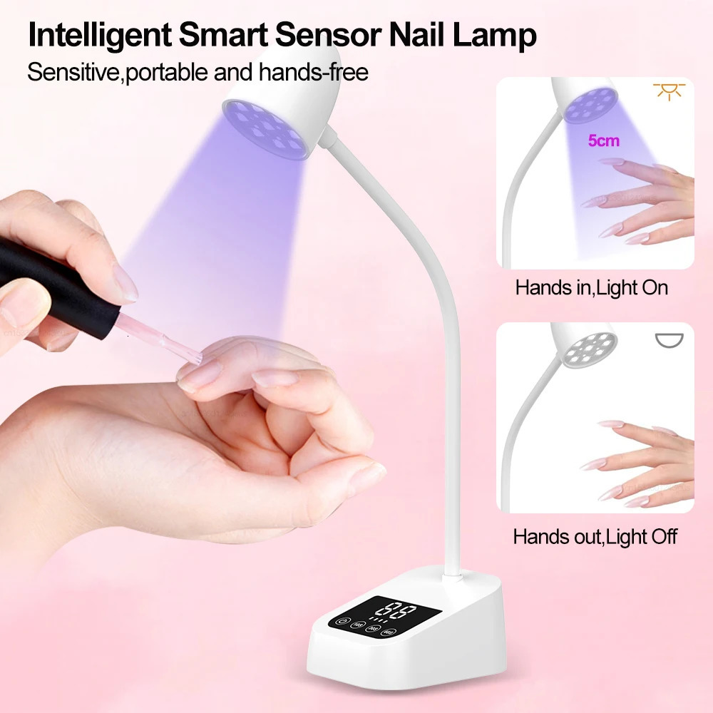 LED UV Nail Lamp Rechargeable Nail Lamp Dryer 360 Degree Bendable with Automatic Sensing Touch Desk Lamp Nail Equipment 250625