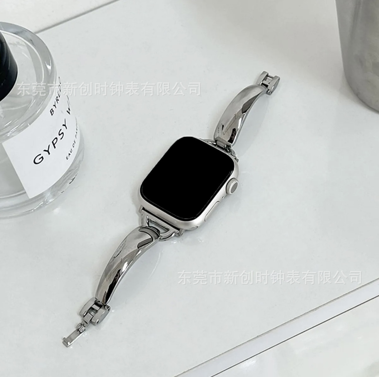 Luxury Premium Fashion D-Shaped Metal Bracelet Watch Band for Apple iWatch