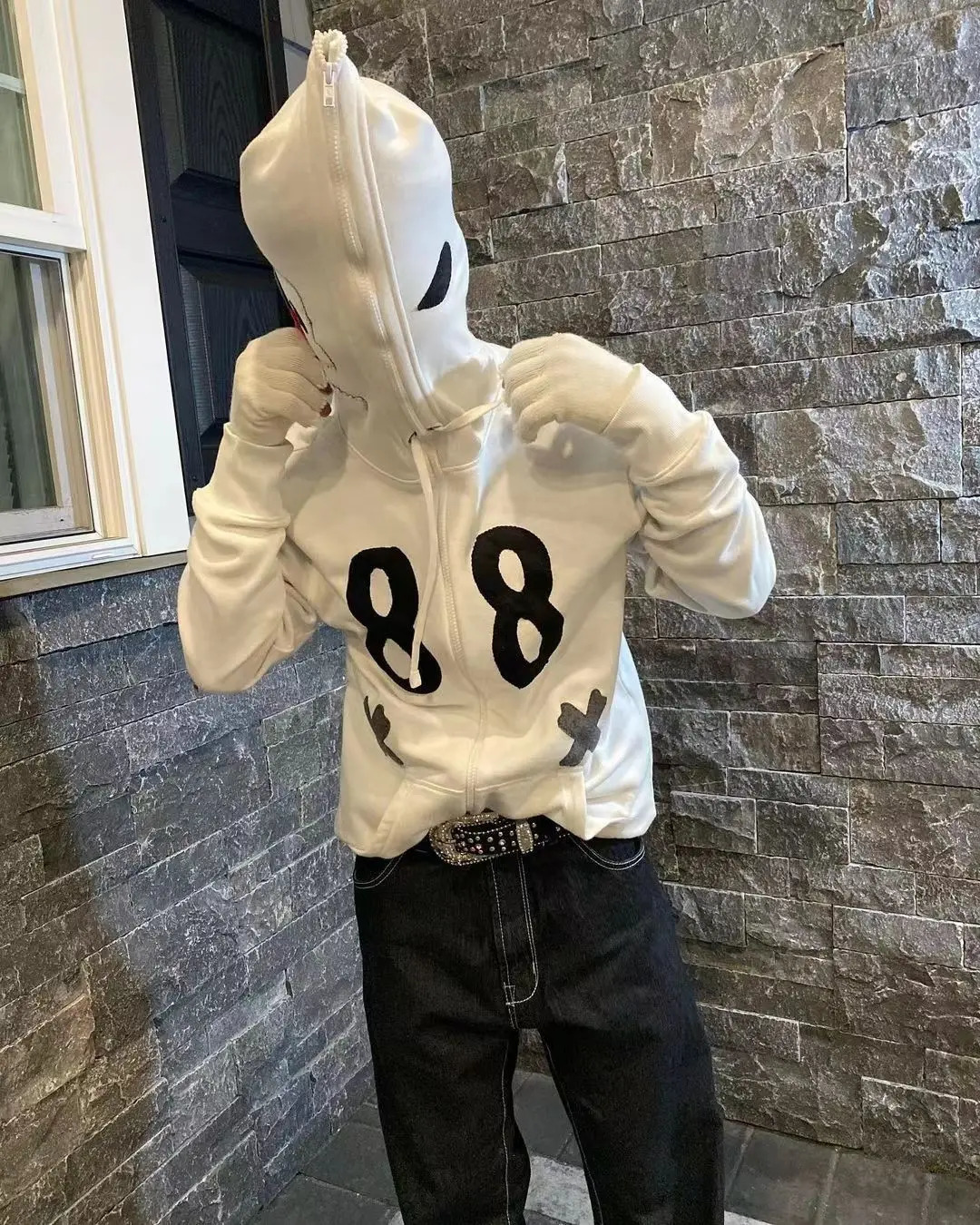 Y2K Full Zip Up Hoodie Women Men Skeleton Skull Gothic Grunge Oversized Aesthetic Sweatshirts Emo Alt Jacket 250618