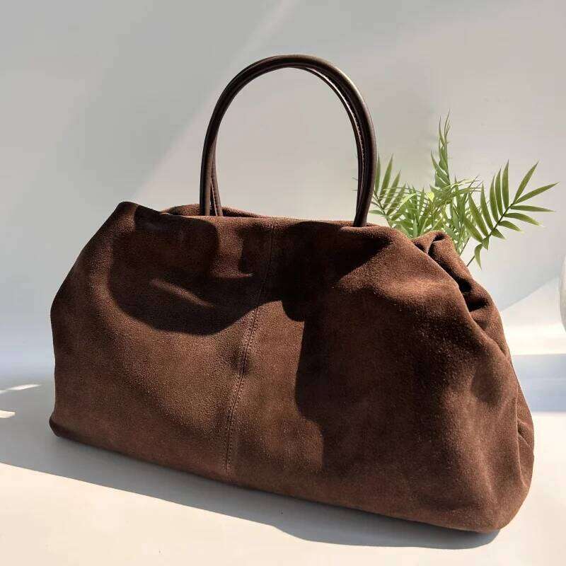 Luxurious Design Bags New Autumn and Winter Suede Frosted Tote Bag, Top Layer Cowhide Large Capacity Handbag For women, Fashionable Travel Bag
