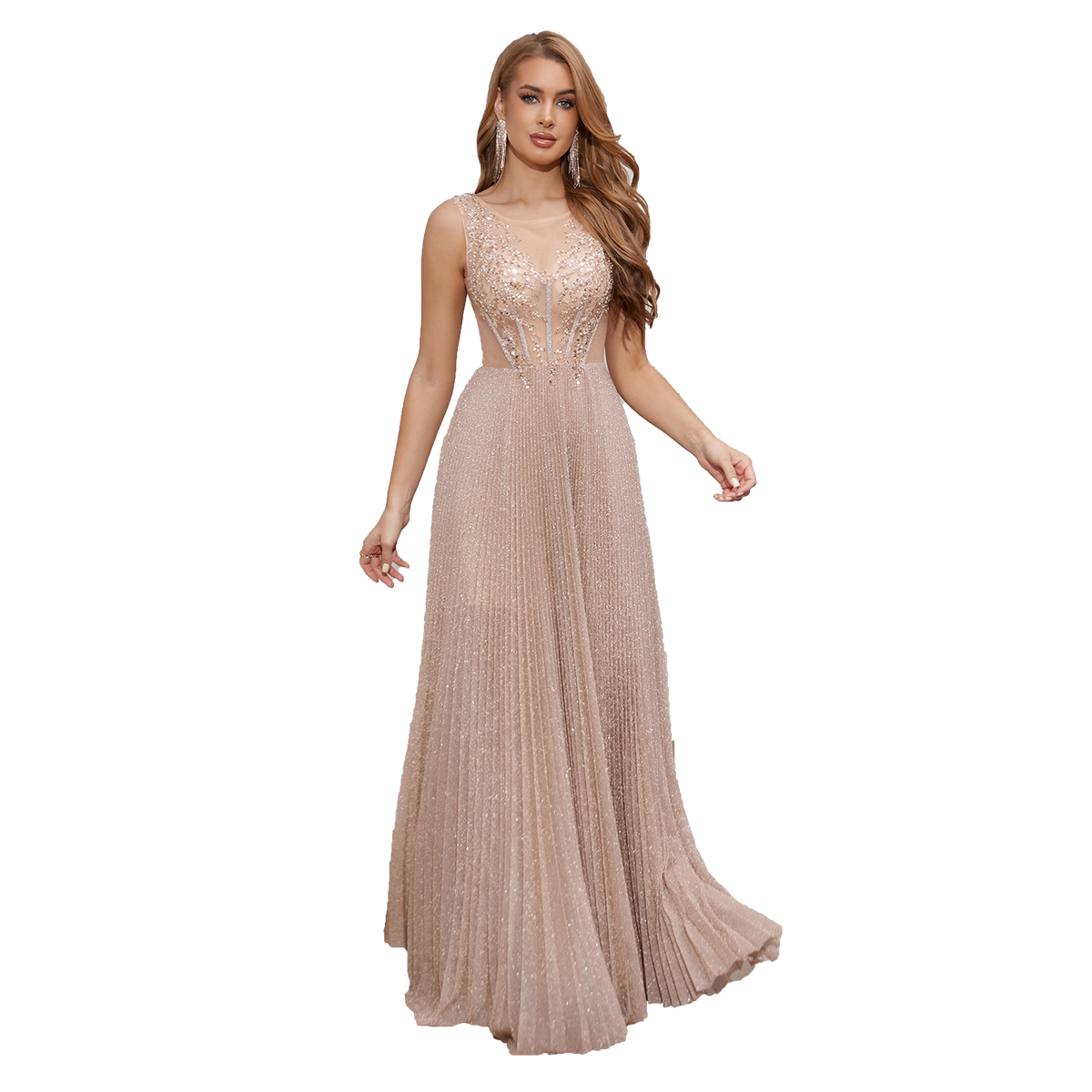 Prom fashion sexy deep V-neck dress, elegant tulle dress is the ideal choice for prom dress cocktail dress prom dress.