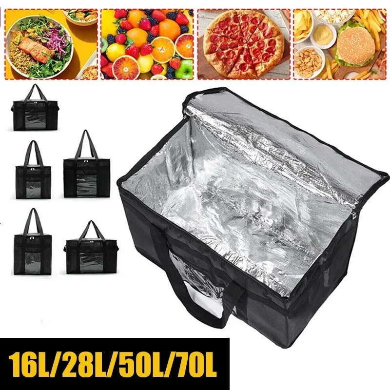70L Insulated Thermal Cooler Bag Insulation To Keep Cold Large Capacity Portable Lunch Zip Picnic Camping Tin Foil Food Bag 250624