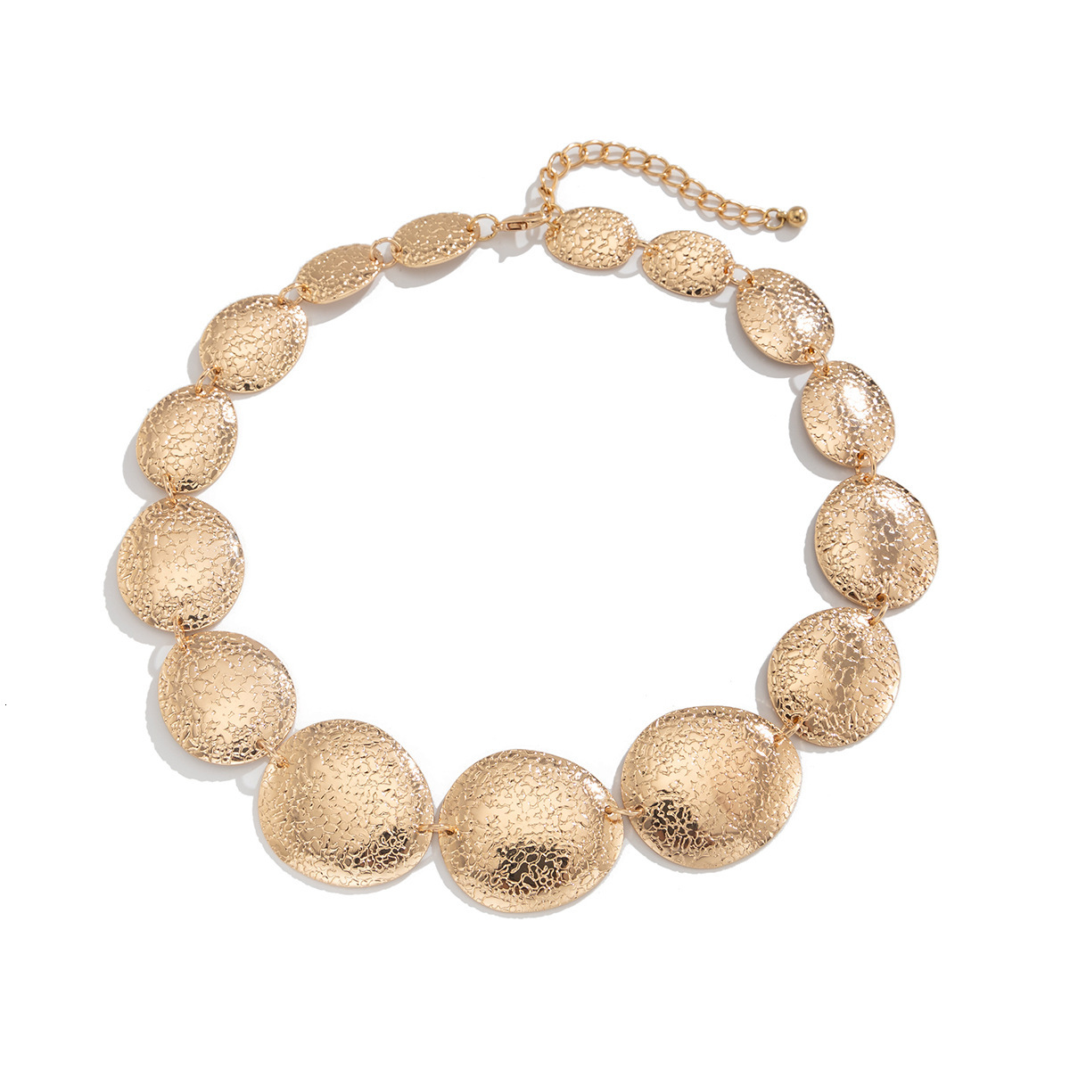 Statement Jewelry Exaggerated Personality Long Tassel Pendant for Women Niche Metal Hammered Textured Necklace