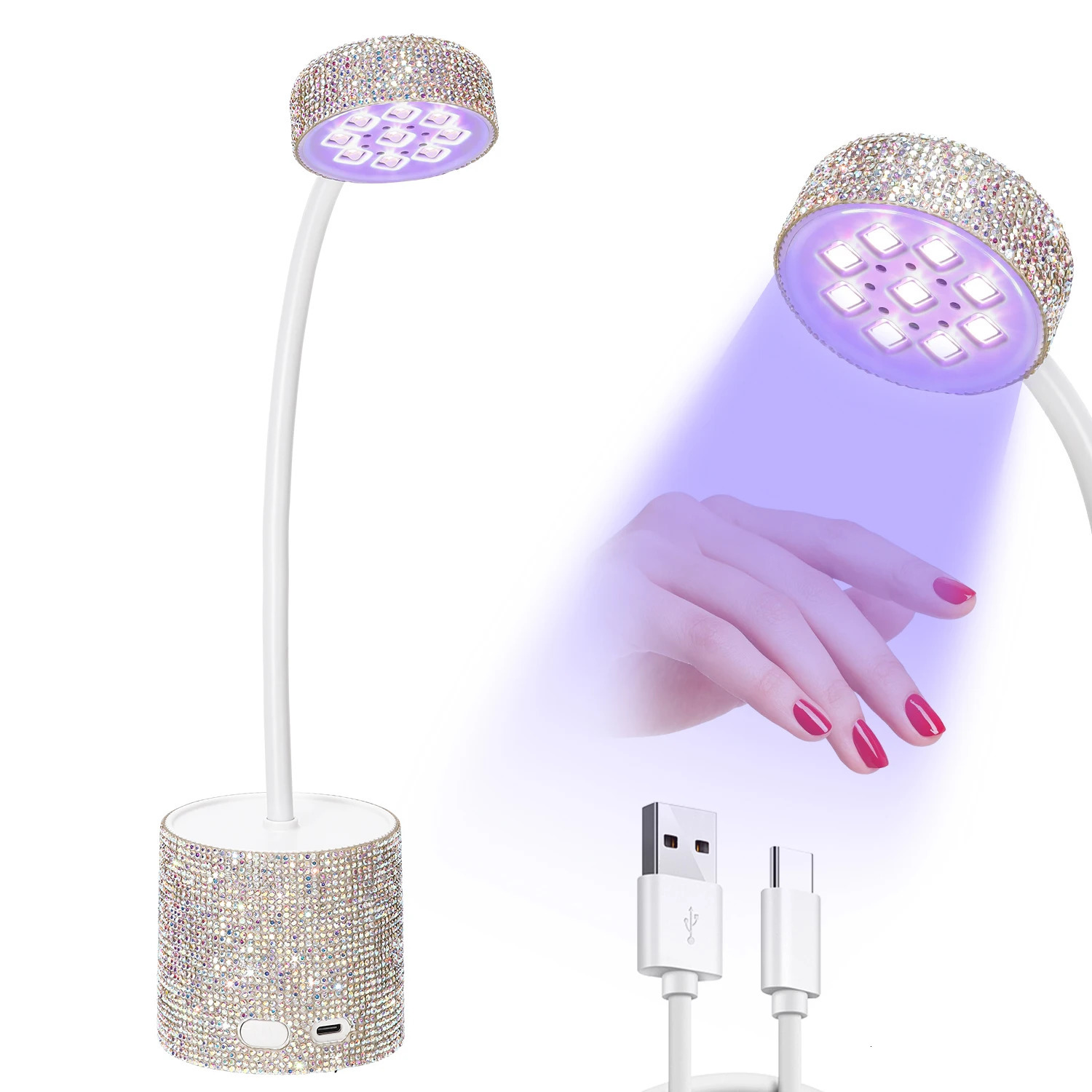 360° Rotating Rechargeable Nail Lamp Cordless UV LED Light Portable Folding With 2 Timers Setting Nails For Home Salon 250625