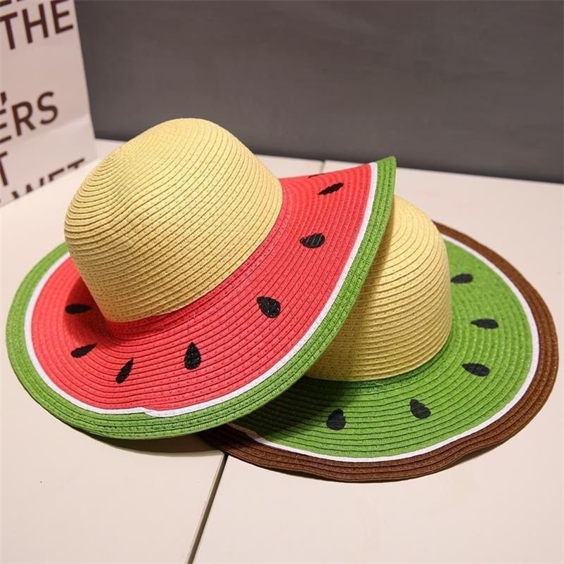 Women bucket hat Watermelon fruit straw hat casual fashion basin hat sun protection hat 250606
