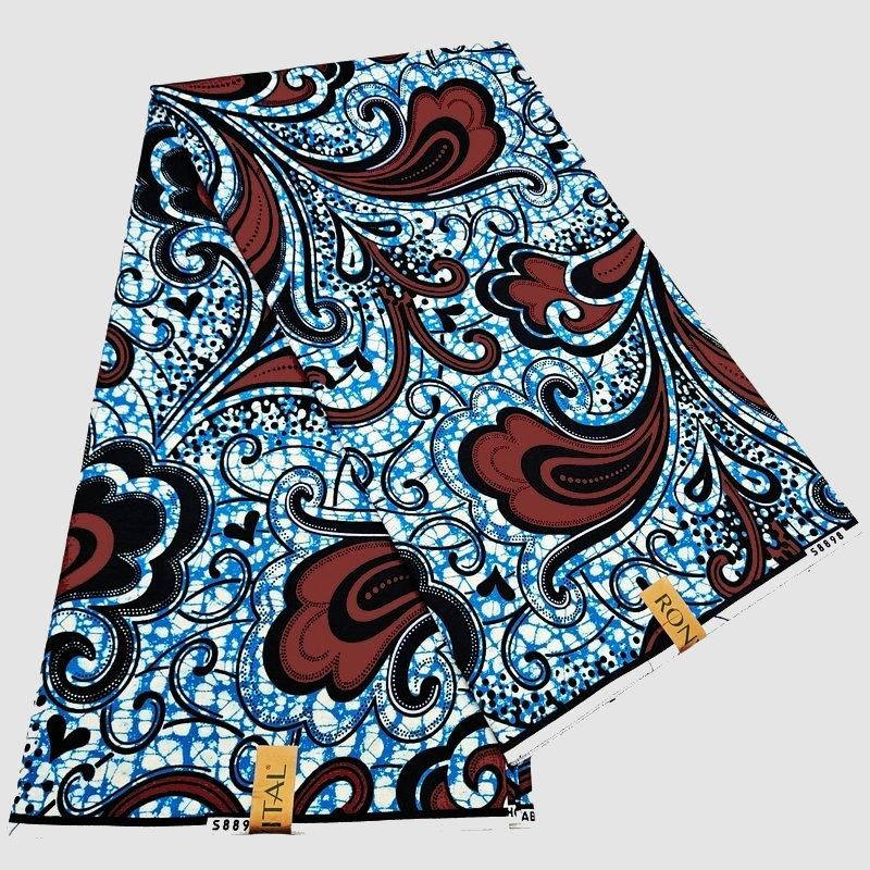African Wax Fabric for Party Dress, Real Wax Batik Dutch, Nigerian Fabric, 100% Cotton, Ankara Fabric, 6Yards