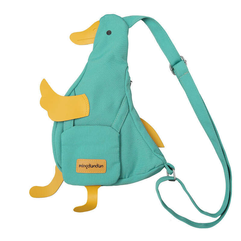 Duck Canvas for Women 2024 New Student Crossbody Shoulder Trendy Funny Cute Cartoon Chest Bag