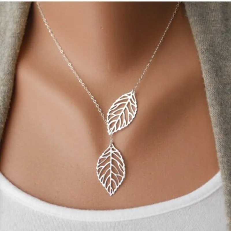New Minimalist Pendant Womens Necklaces Cross Leaf Silver Color Knot Design Female Neck Jewelry Infinity Multilayers Collares V250625