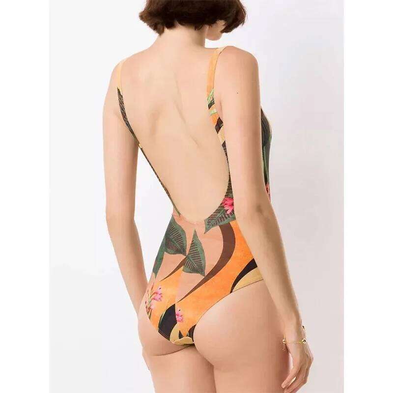 Fashion Printed Swimwear Women One Piece 2025 Trend Belly Covered Bikini Swimsuit Sexy Backless Bathing Suit with Cover Up Skirt