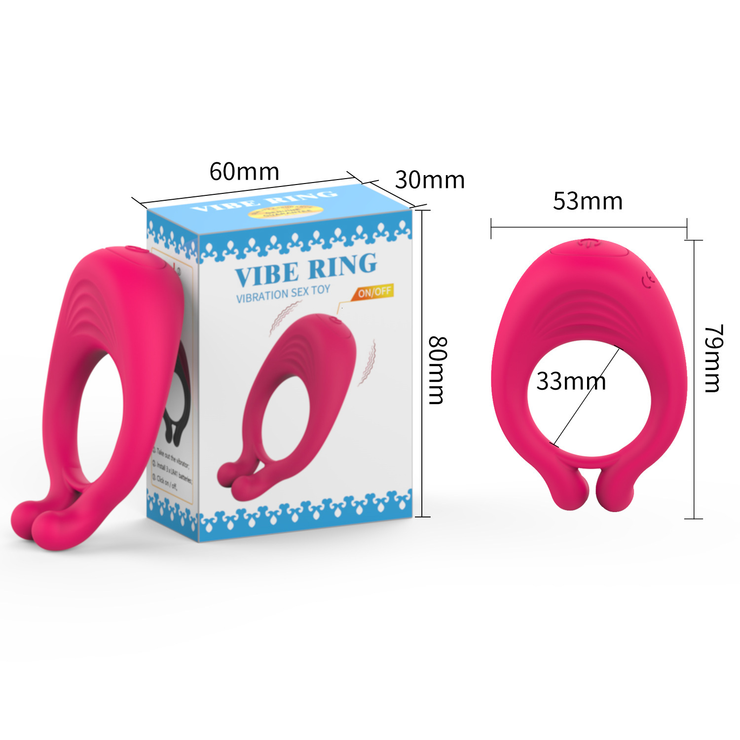 Haoqi Fun New Silicone Vibrating Ring Male Vibrator Massager Sex Toy