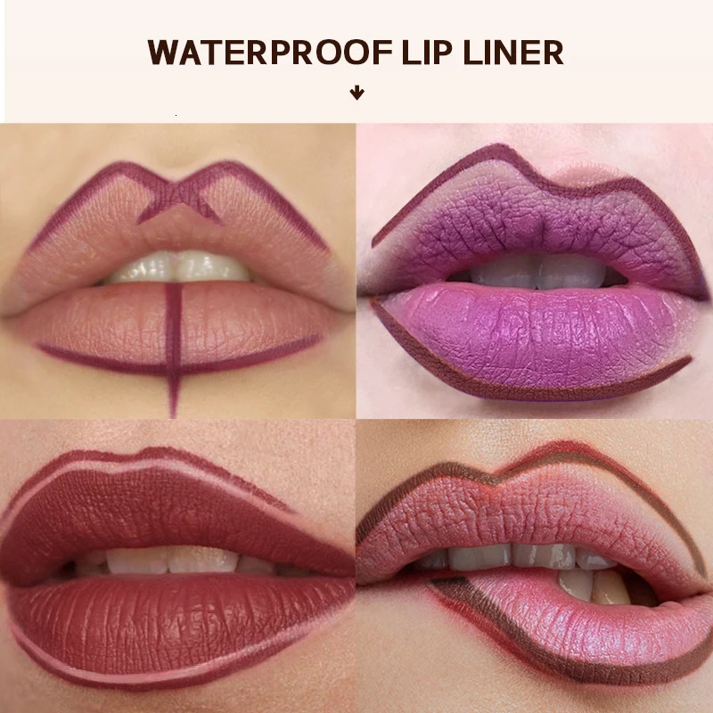 Nude Brown Lipliner Pen Wooden Matte Lip Liner Waterproof Lipstick Pencil Easy To Wear Non-stick Cup Lip Contouring Pen Cosmetic 250625