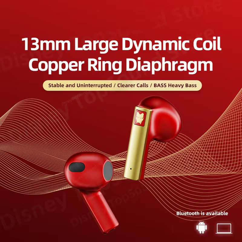 Disney x Marvel Earphones Bluetooth Wireless Earphones HIFI Sound quality Stereo with Mic Suitable for Childrens BTMV08 Zd Toys