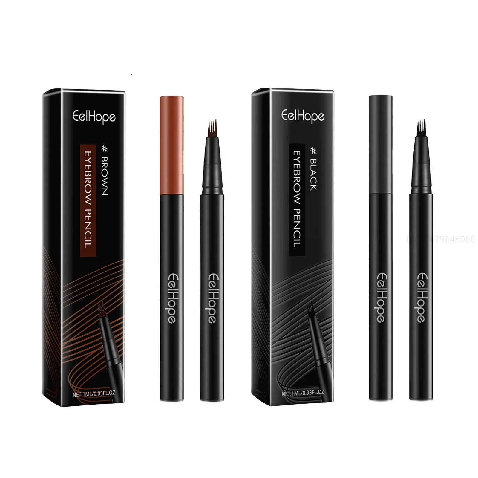 4 Forks Waterproof Eyebrow Pencil Long Lasting Natural Black Dark Brown Women Eyes Cosmetics Liquid Eye Brows Pen Beauty Makeup 250625