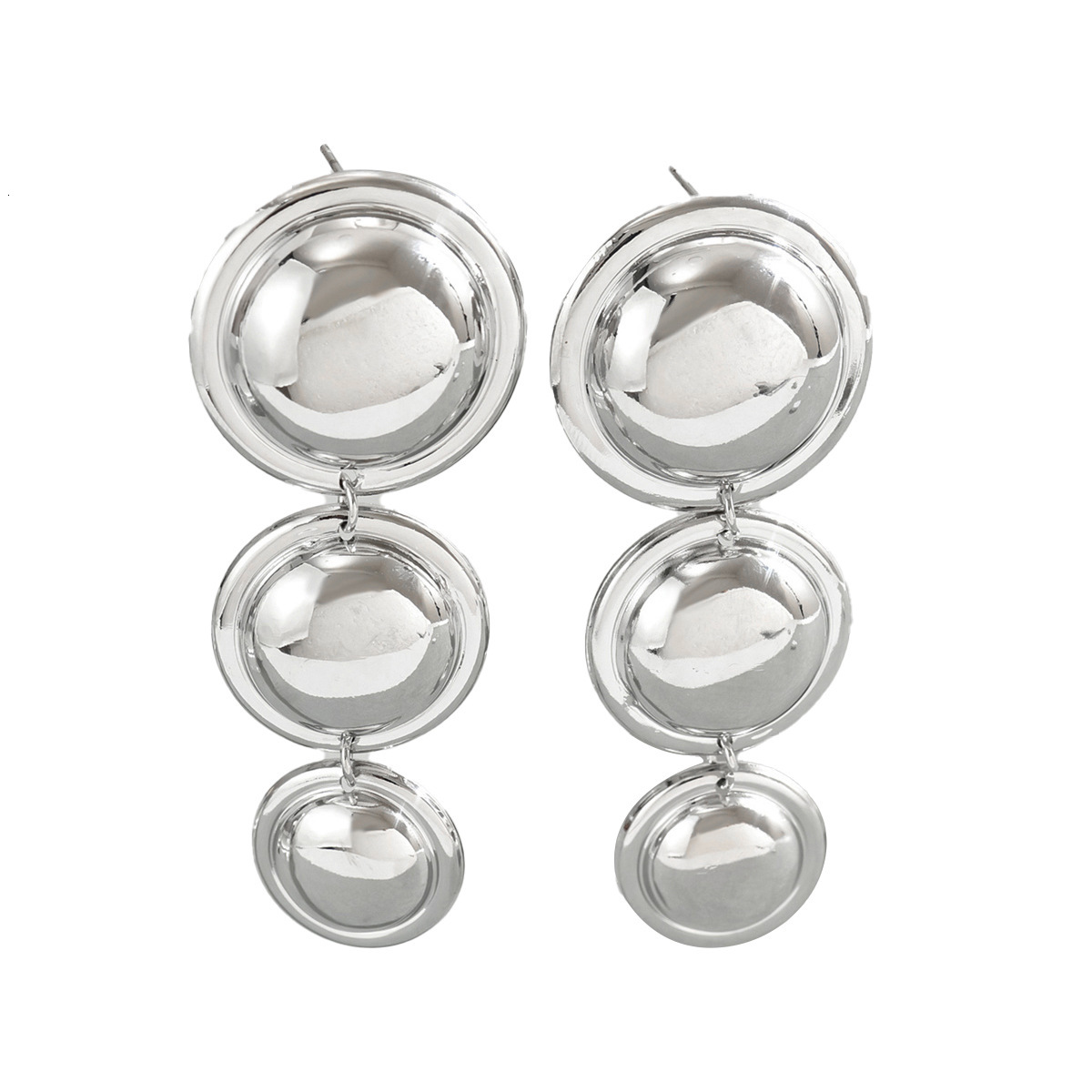 Fashion American Style For Women Unique Circle Double Layer Design Stud Earrings With Elegant And High End Feel