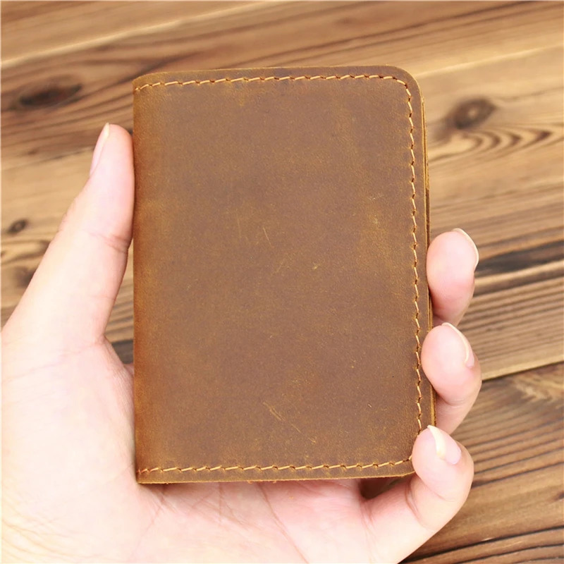 Mens Card Holder Wallet Leather Minimalist Small Thin Purse Slim Mini Credit Card Bank ID Card Holder Wallet 250624