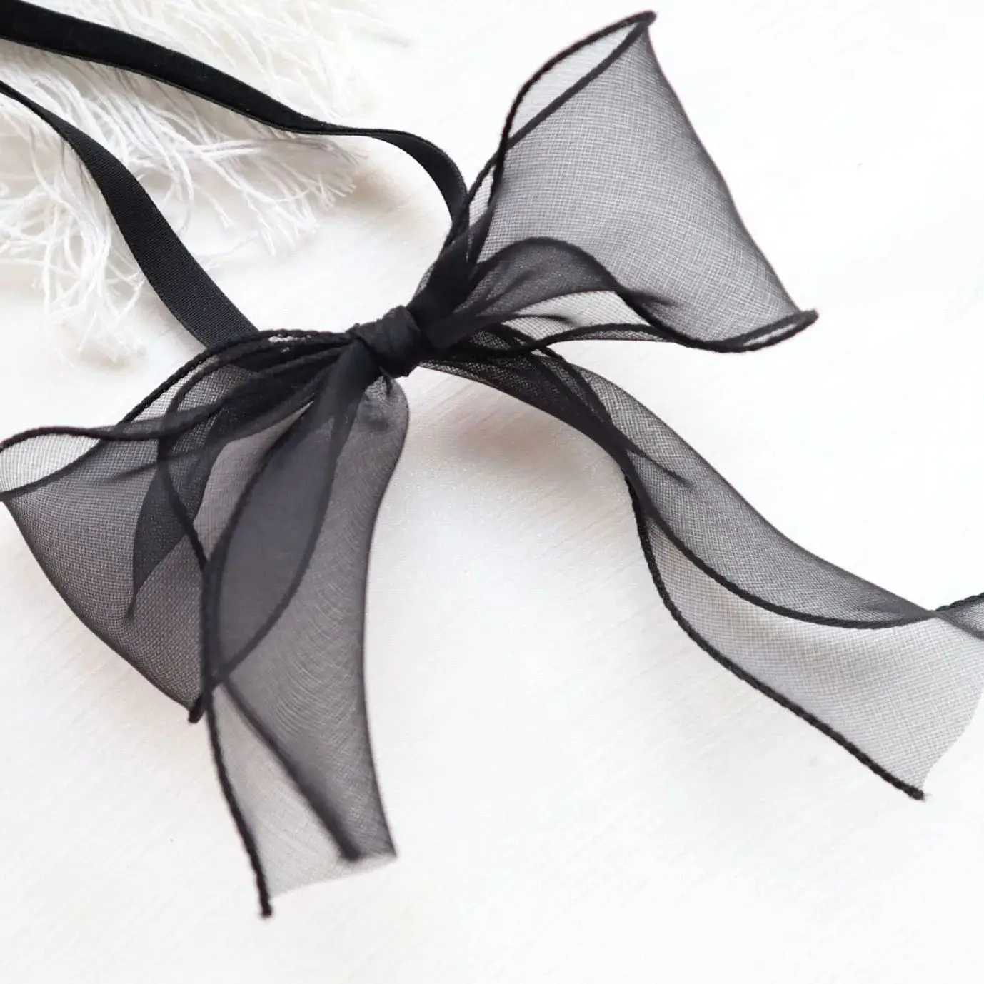 Exquisite Imitation Pearl Choker Necklace Fashionable Bow Tie Lace Up Velvet Necklace Personality Simple Jewelry For Women V250625