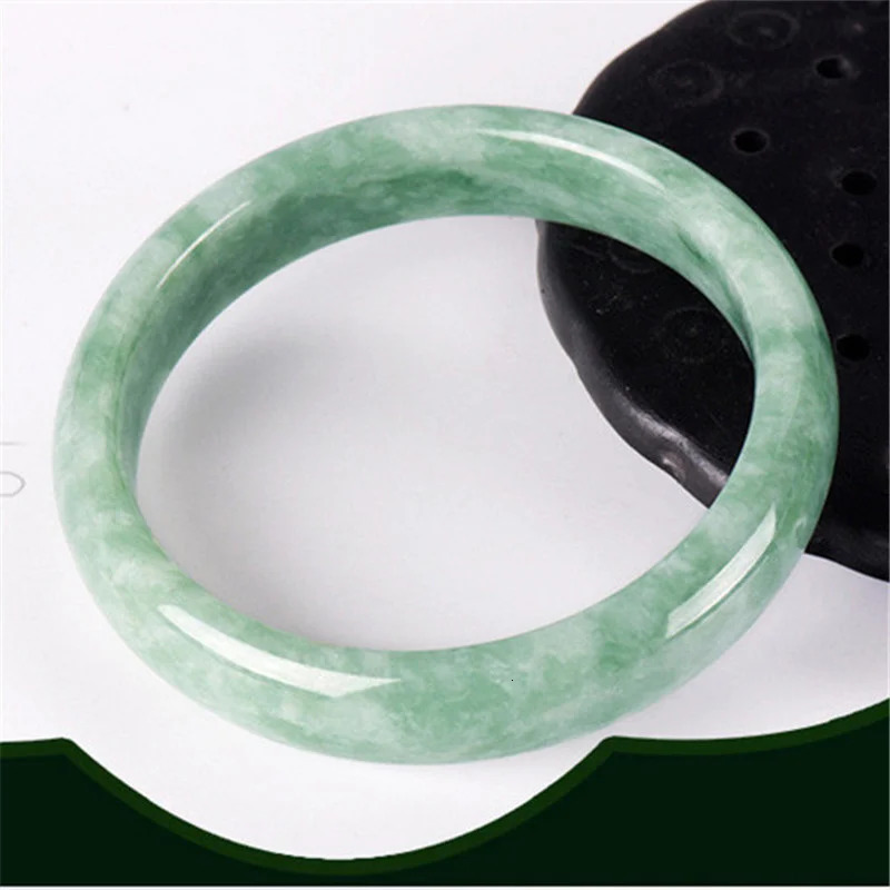 Genuine Natural White Green Jade Bangle Bracelet Chinese HandCarved Fashion Charm Jewelry Accessories Amulet Gifts Men Women 250625