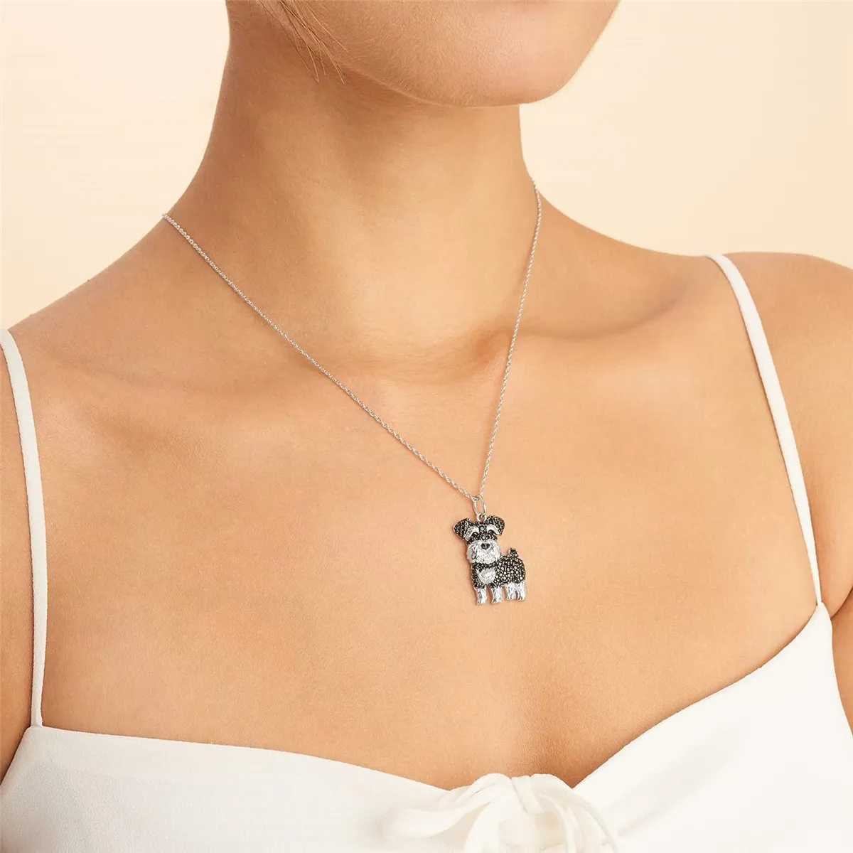 Exquisite and Cute Schnauzer Dog Pendant Necklace for Women Elegant Pet Puppy Jewelry Animal Accessories Dog Lovers Gift V250625