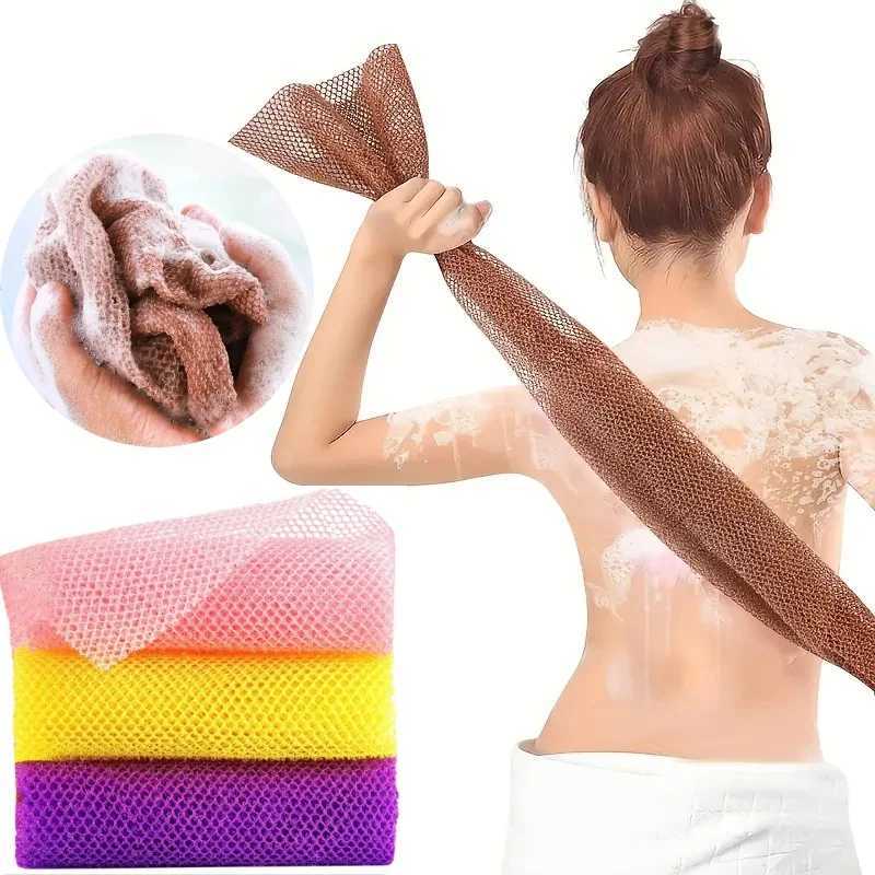 African Net Bath Sponge Gentle Exfoliating Shower Scrubber Body Deep Cleaning Nylon Washcloth 31.5inch for Men Women Smooth Skin R250625