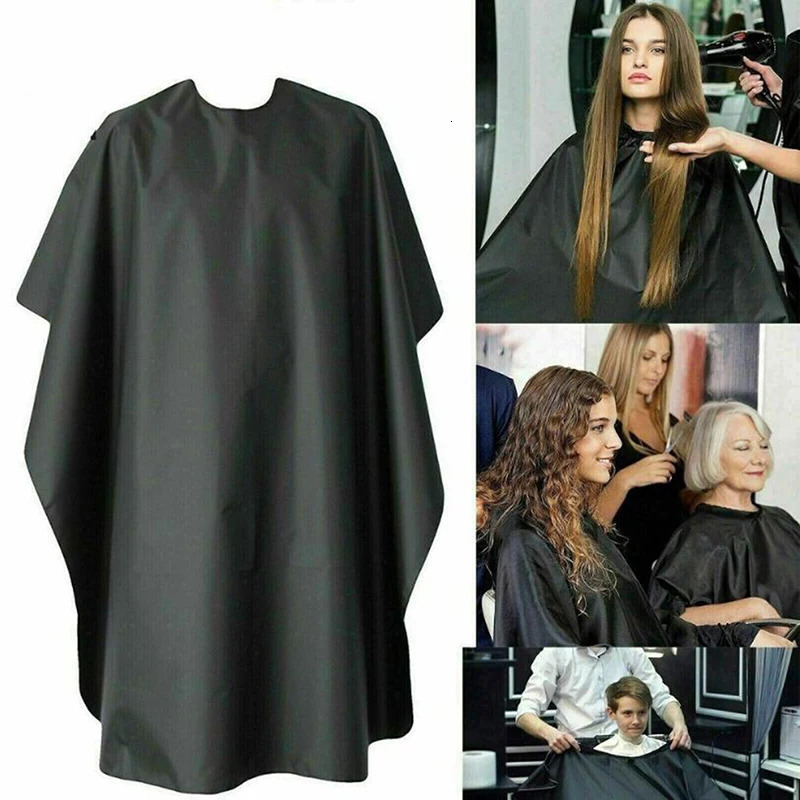Hair Salon Cover Adult Hairdressing Cape Gown Grooming Apron Unisex Black Cloak 250625