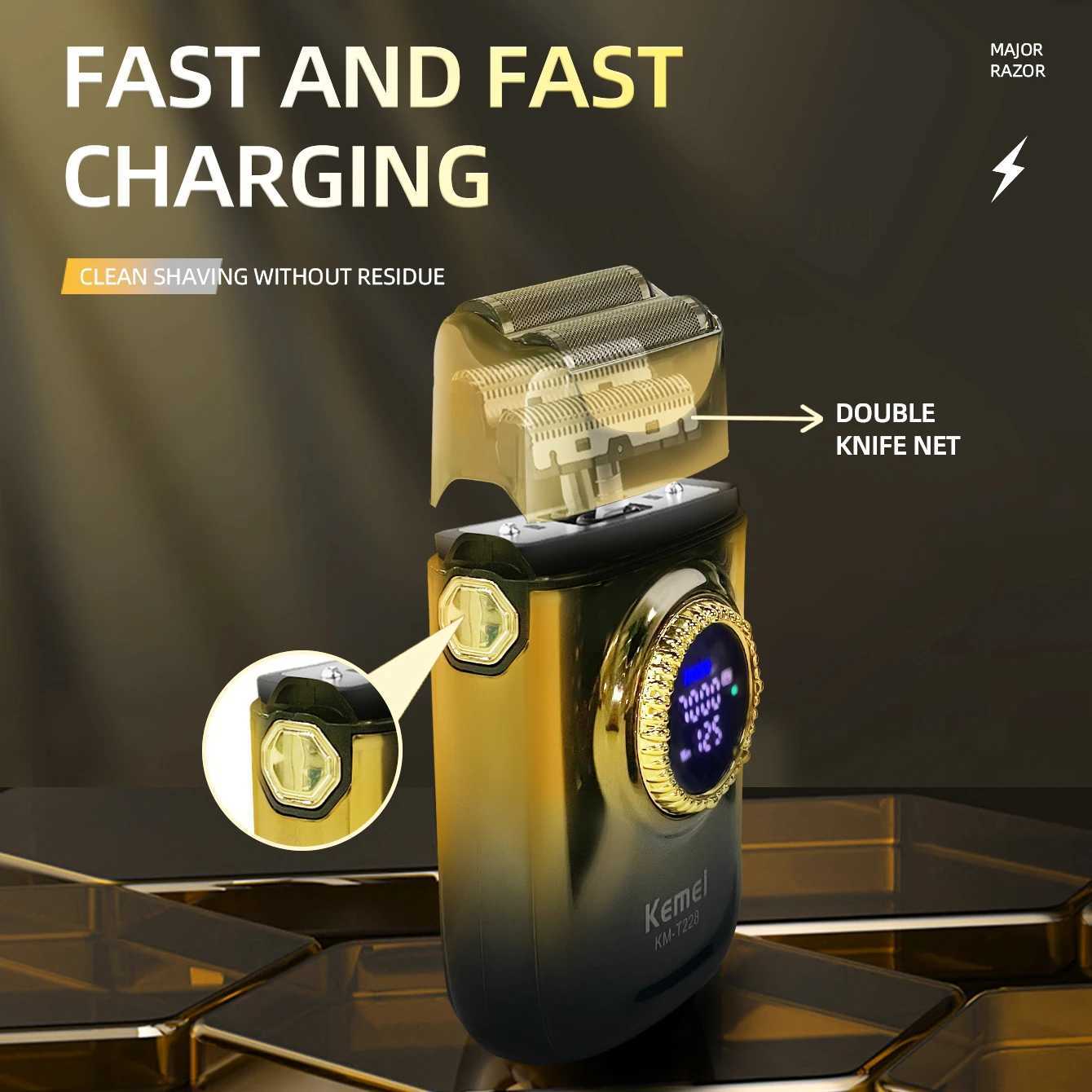 Kemei Electric Shaver Professional Razor 7500 RPM Shaver Reciprocating Beard Trimmer Hair Trimmer Metal Foil Shaver for Men W250625