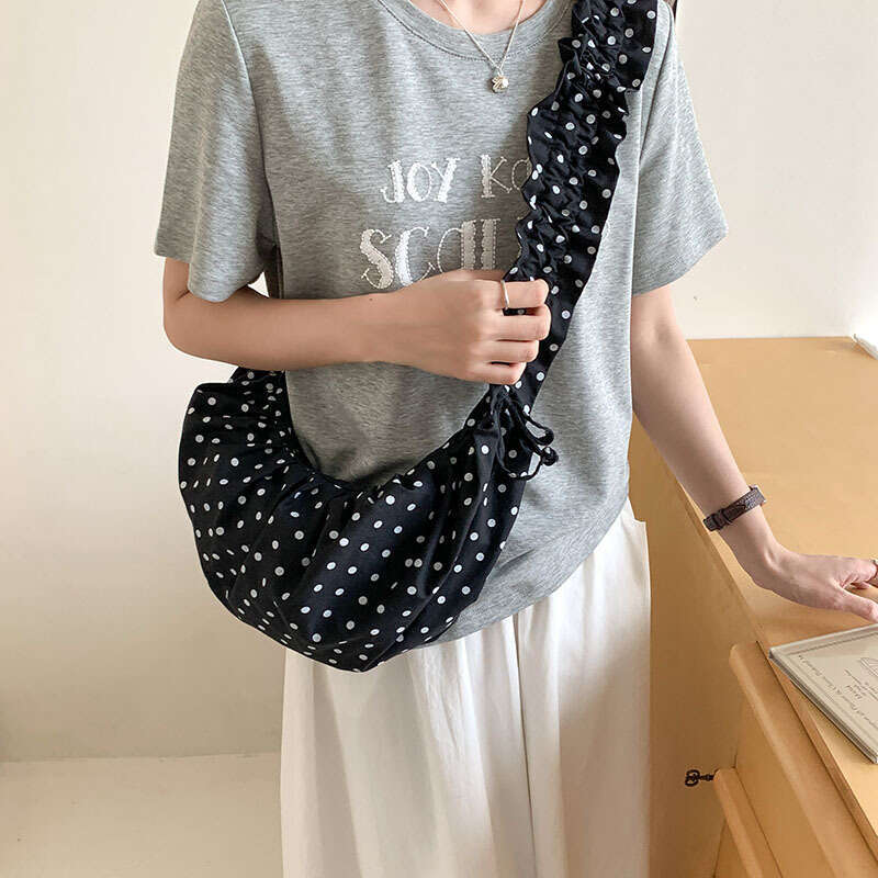 Summer High-End Korean Niche for Women New Loose Nylon Shoulder Underarm Versatile Dumpling Bag