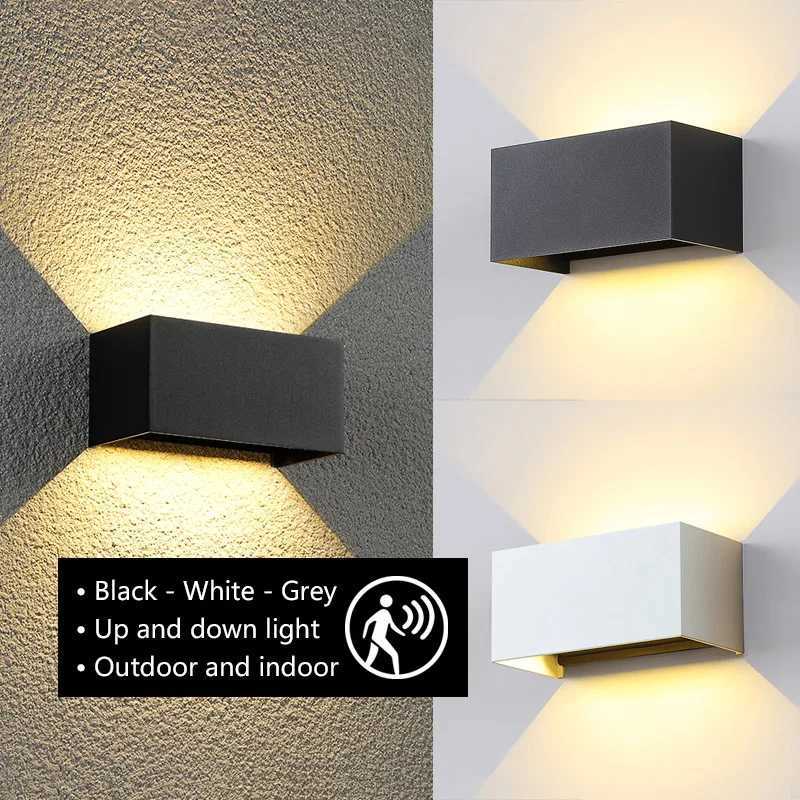 Outdoor Waterproof IP65 Wall Lamp Porch Light 90-260V Garden lamp Decoration PIR Motion Sensor Night indoor Outdoor Wall lightXJ250624