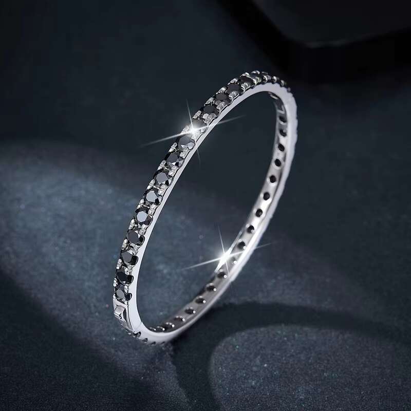 Moissanite Bangle Pass Diamond Tester 925 Solid Silver Black Moissanite Diamond 4mm Fashion Jewelry Bracelets Bangles